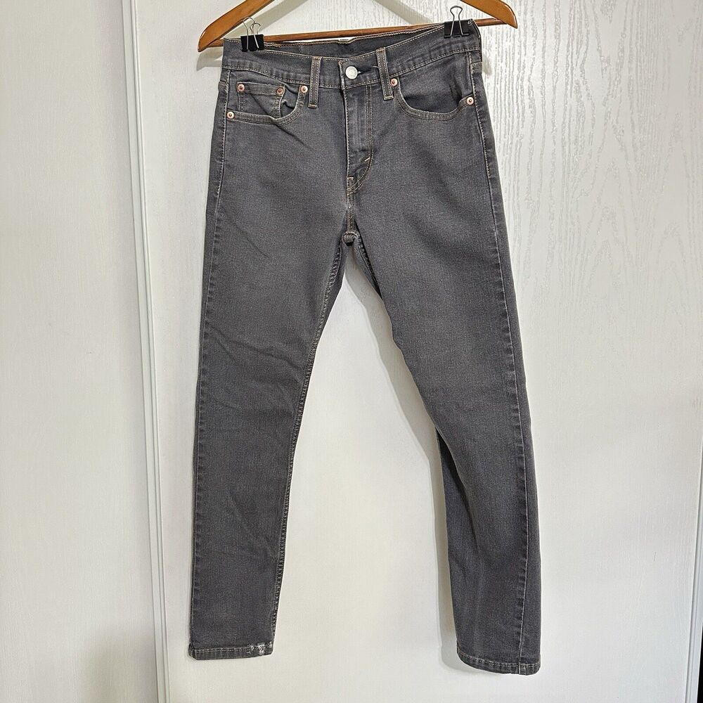 Vintage Levis 502 Jeans Mens Straight 28x30 Light Gray skater Button Fly Stretch
